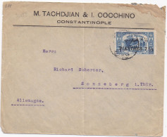 35083# LETTRE CONSTANTINOPLE Au Dos STAMBOUL DEPART 1922 Pour SONNEBERG THÜRINGE - Briefe U. Dokumente