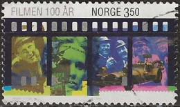NORWAY 1996 Centenary Of Motion Pictures - 3k50 - Leif Juster, Sean Connery, Liv Ullmann And Olsen Gang FU - Oblitérés