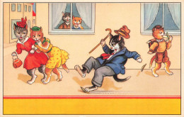 ILLUSTRATEUR - Un Chat Dérapant Sur Une Peau De Banane - Colorisé -  Carte Postale Ancienne - Autres & Non Classés