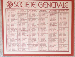 Petit Calendrier Poche  1982 Banque Société Générale - Small : 1981-90