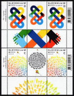 Slovenia - 2023 - Europa CEPT - Peace - The Highest Value Of Humanity - Mint Stamp PANES Set With Coupons - Slowenien