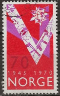 NORWAY 1970 25th Anniversary Of Liberation - 70ore 'V' Symbol FU - Oblitérés
