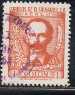 EL SALVADOR 1953 AEREO AIR POST MAIL AIRMAIL JOSE MARTI CUBAN PATRIOT 1col USED USATO OBLITERE' - Salvador