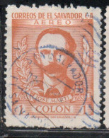 EL SALVADOR 1953 AEREO AIR POST MAIL AIRMAIL JOSE MARTI CUBAN PATRIOT 1col USED USATO OBLITERE' - Salvador