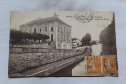 Cpa 1924, Port Sur Saône, Hôtel De Ville Et Canal De L'Est, Haute Saône 70 - Port-sur-Saône