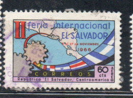 EL SALVADOR 1966 AEREO AIR POST MAIL AIRMAIL INTERNATIONAL FAIR FERIA INTERNACIONAL 60c USED USATO OBLITERE' - Salvador