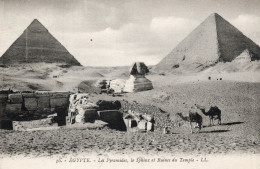 - EGYPTE. - Les Pyramides, Le Sphinx Et Ruines Du Temple  - Scan Verso - - Pyramiden