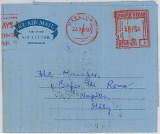 36362  - SIERRA LEONE - Postal History -  AEROGRAMME To ITALY - 1960 - Sierra Leone (...-1960)