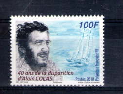 Polynésie Française. 40e Anniversaire De La Disparition D'alain Colas. 2018 - Neufs