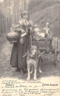 Laitière Flamande - Attelage De Chien - Animé - Belgique - E.G. - Obliutéré 1903 - Carte Postale Ancienne - Artesanal