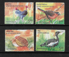 INDIA 2006 ENDANGERED BIRDS 4v SET MNH, P.O Fresh & Fine - Unused Stamps