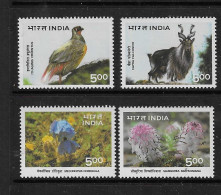 INDIA 1996 HIMALAYAN ECOLOGY Flora Fauna 4v Set MNH, P.O Fresh & Fine - Unused Stamps