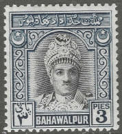 Bahawalpur(India). 1948 HH Amir Of Bahawalpur. 3p MH. SG 19 - Bahawalpur