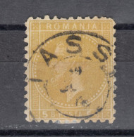 Romania 1876 Carol I,  5 B. Olive Yellow, (e-28) - 1858-1880 Fürstentum Moldau