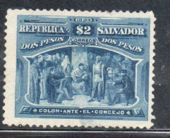 EL SALVADOR 1894 COLON COLUMBUS BEFORE COUNCIL OF SALAMANCA 2p MH - Salvador