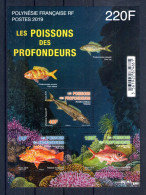 Polynésie Française. Bloc Feuillet. Poissons Des Profondeurs. 2019 - Hojas Y Bloques