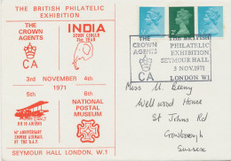 GB SPECIAL EVENT POSTMARKS 1971 THE BRITISH PHILATELIC EXHIBITION SEYMOUR HALL LONDON W.I. - THE CROWN AGENTS - Lettres & Documents