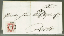 Portugal, 1866, # 16, Lisboa-Porto - Storia Postale