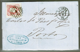 Portugal, 1865, # 16, Lisboa-Porto - Cartas & Documentos