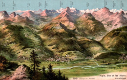 CPA - AIGLE BEX Et Les ALPES - Carte Topographique Illustrée ... Edition Phototypie Co. - Aigle