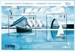 Finland Finnland Finlande 2010 Sea Museum And Port In Kotka Ships Scandinavian Joint Issue Set Of 2 Stamps In Block MNH - Blocks & Kleinbögen