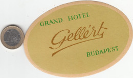 ETIQUETA - STICKER - LUGGAGE LABEL  HOTEL  GELLERT - BUDAPEST -  HONGRIE - HUNGARY - Etiquetas De Hotel