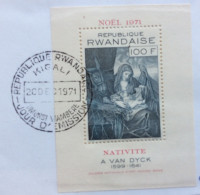 NATALE - NOEL - NATIVITA' - REPUBLIQUE RWUANDAISE 100 F. - B.F. 1971  - NATIVITE' A.VAN DYCH - Lettres & Documents