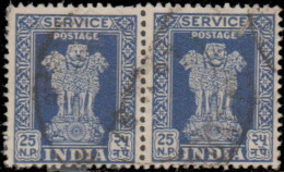 Inde Service 1957/58 - S 21 Paire - 25 Np Colonne D'Asoka - Official Stamps