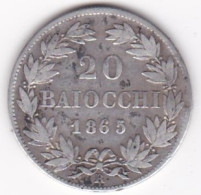 20 Baiocchi 1865 An. XX, Zecca Di Roma, Pie IX / Pio IX , Argent - Vaticano