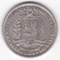 Venezuela 1 Bolivar 1954 , En Argent, Y# 37 - Venezuela