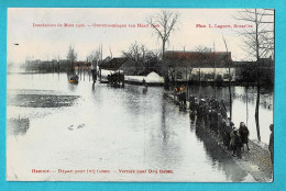 * Hamme (Oost Vlaanderen) * (Phot L. Lagaert) Inondations Mars 1906, Départ Pour Drij Goten, Unique, TOP, Rare - Hamme