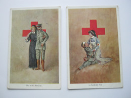 Rotes Kreuz , 2 Dekorative Karten Um 1915 - Croix-Rouge