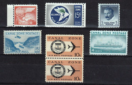 ETATS UNIS - CANAL ZONE - LOT DE 7 TIMBRES NEUFS** SANS CHARNIERES - Kanalzone