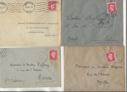 LOT DE 24 LETTRES AFFRANCHIES  TYPE MERCURE N° 682- 685-687-688--684 - LETTRES PUB + CACHETS DIVERS -1945 -COTE + De 90€ - Mechanische Stempels (varia)