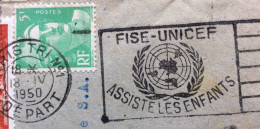 FRANCIA - PARIS FISE-UNICEF - ASSISTE LES ENF ANTS SU BUSTA PUBBLICITARIA  BIGIOTTERIA GIOIELLERIA ...1950 - Covers & Documents