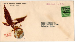(N126) USA SCOTT # 804 - Military Propaganda - Not So Fast Adolf ! - Cancel Overprint Sidney Ohio - Toledo Ohio. - Brieven En Documenten