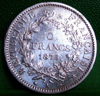 MONNAIE  5 FRANCS  HERCULE 1875 A PARIS     Argent  III ème  REPUBLIQUE   FRANCE OLD SILVER COIN - 5 Francs
