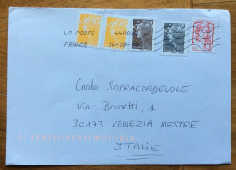 FRANCIA -  LA MARIANNE TIPI DIVERSI SU BUSTA DA BONSECOURS A VENEZIA MESTRE - Storia Postale