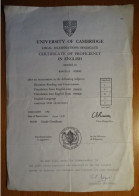 University Of Cambridge - Certificate Of Proficiency In English - 1947 - Diplômes & Bulletins Scolaires