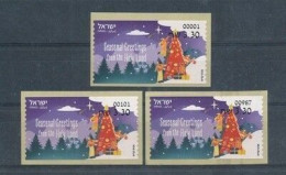 ISRAEL 2023 CHRISTMAS ATM LOT BASIC RATE OF ALL 3 MACHINES 001 + 101 + 987 MNH - Nuevos