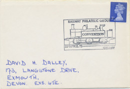 GB SPECIAL EVENT POSTMARKS 1972 RAILWAY PHILATELIC GROUP CONVENTION DERBY - Lettres & Documents