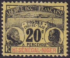 Upper Senegal & Niger 1906 Sc J4 Haut-Sénégal Yt Taxe 4 Postage Due MH* Major Disturbed Gum - Neufs