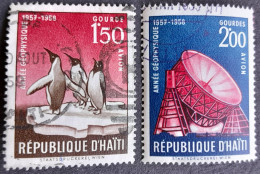 Haiti 1958 Espace Space Physique Animal Oiseau Bird Manchot Yvert PA130 PA131 O Used - Penguins