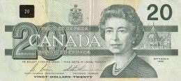 CANADA - Billet De 20 Dollars (1991) Elizabeth II : Le Huart à Collier. - Kanada