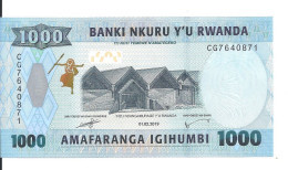 RWANDA 1000 FRANCS 2019 UNC P 43 - Ruanda