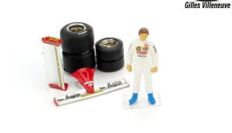 Figurine Pilot Gilles Villeneuve + Accessories Ferrari 126CK 1981 - Back/front Spoiler & Set Qualification Tyres - Brumm - Small Figures