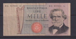 ITALY- 1969 1000 Lira Circulated Banknote As Scans - 1000 Liras