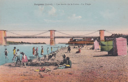 JARGEAU --  Les Bords De La Loire --La Plage  (très Animée )  ....carte Colorisée............à Saisir - Jargeau