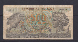 ITALY- 1967 500 Lira Circulated Banknote As Scans - 500 Lire