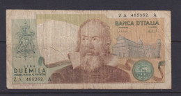 ITALY- 1973 2000 Lira Circulated Banknote As Scans - 2000 Liras